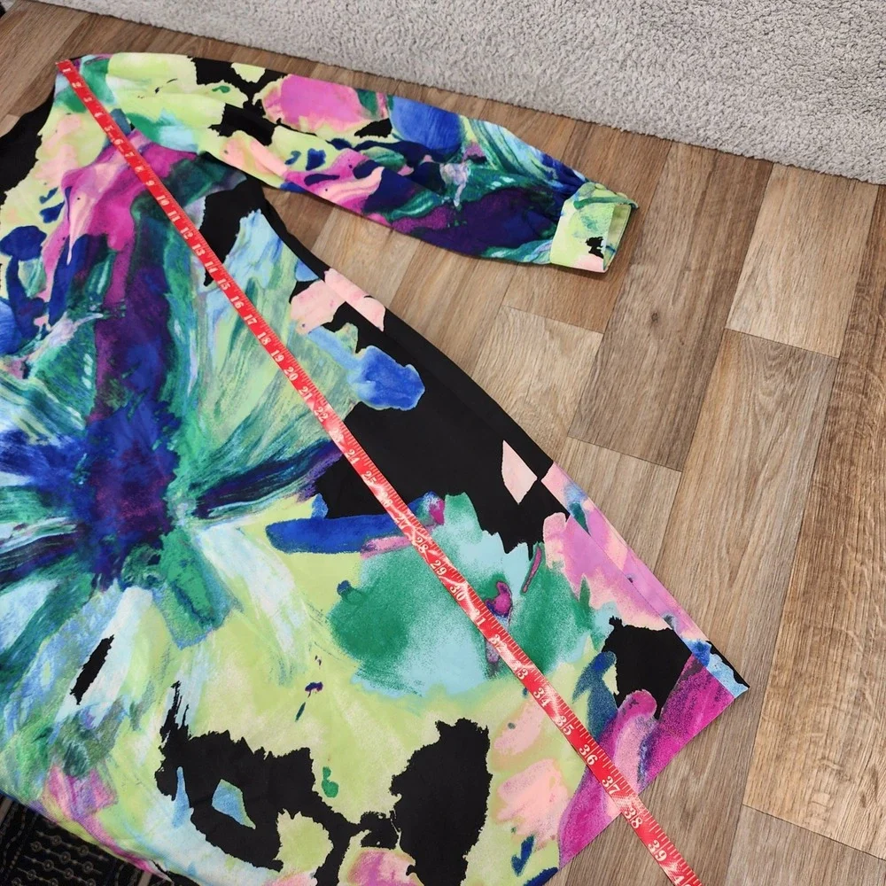 Donna Ricco Size 10 Floral Print Dress Long Sleeve Colorful‎ Party Cocktail - Picture 16 of 16